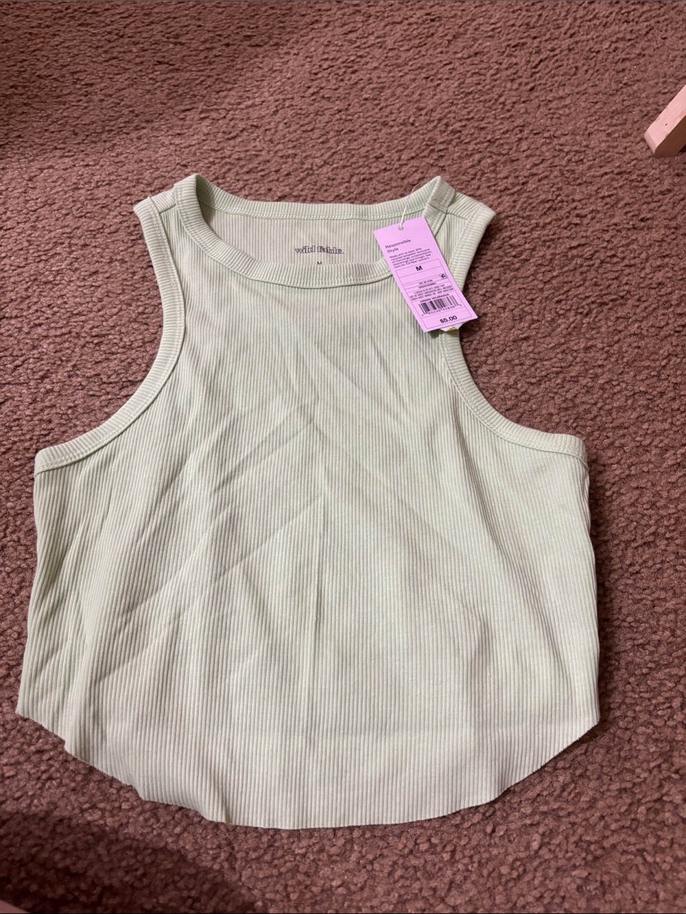 wild fable Ribbed Scoop Tank - Sage Green